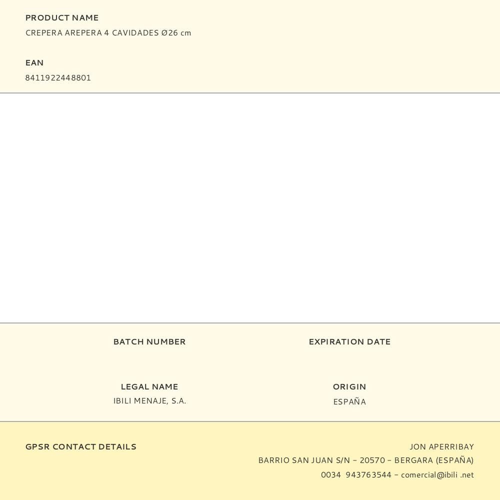 CREPERA AREPERA 4 CAVIDADES Ø26 cm gallery 0