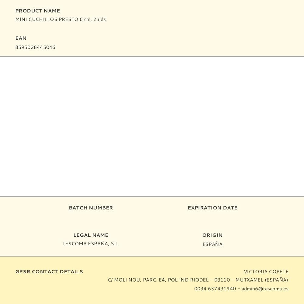 MINI CUCHILLOS PRESTO 6 cm, 2 uds gallery 1