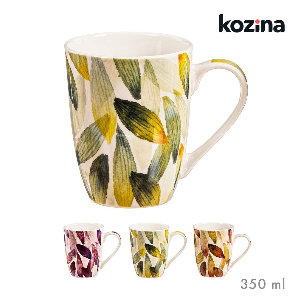TAZA DISEÑO PLUMAS COLORES SURTIDOS 340 ml