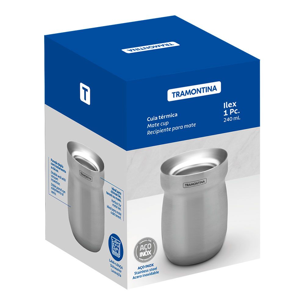 RECIPIENTE PARA MATE DE ACERO INOXIDABLE 240 ml gallery 0