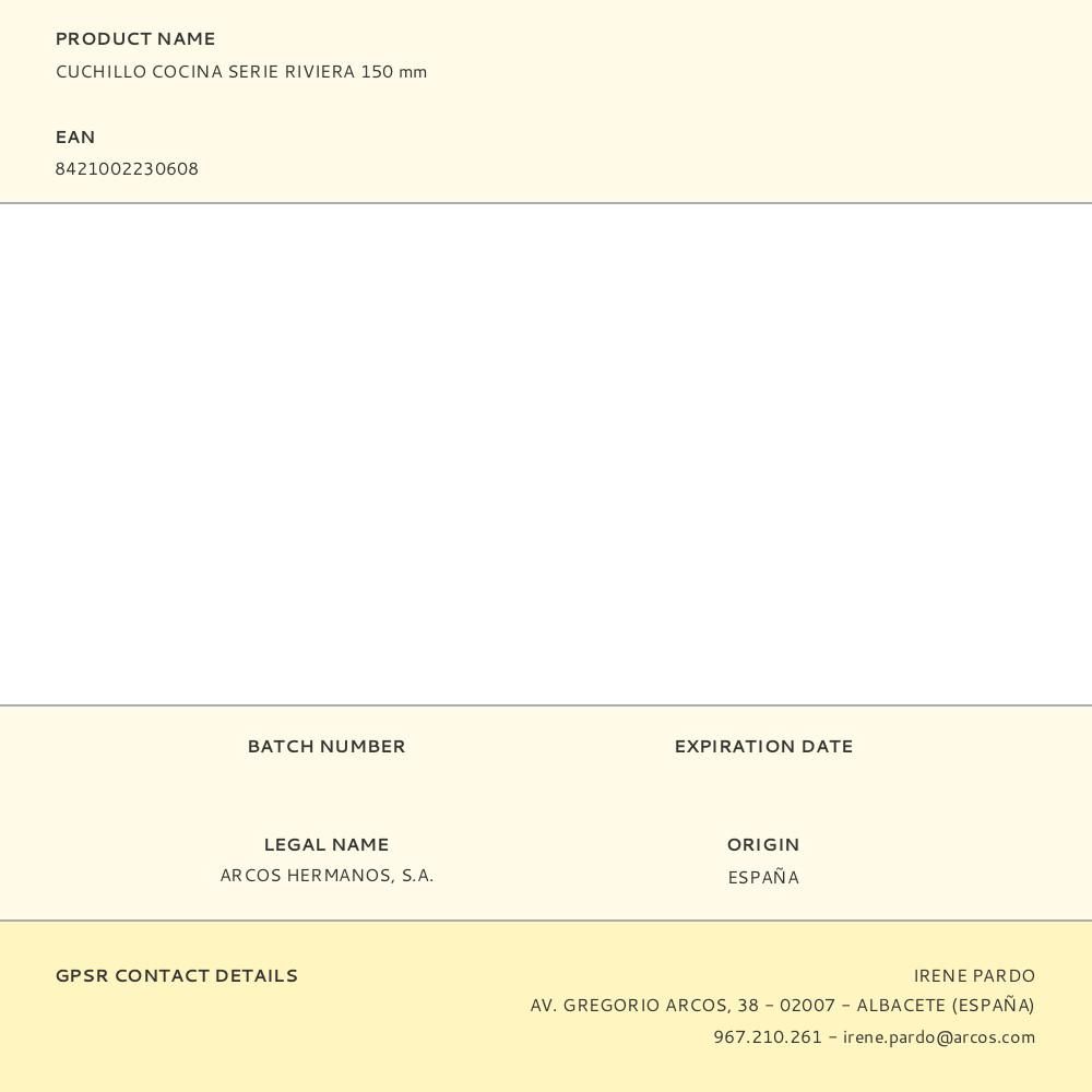 CUCHILLO COCINA SERIE RIVIERA 150 mm gallery 6