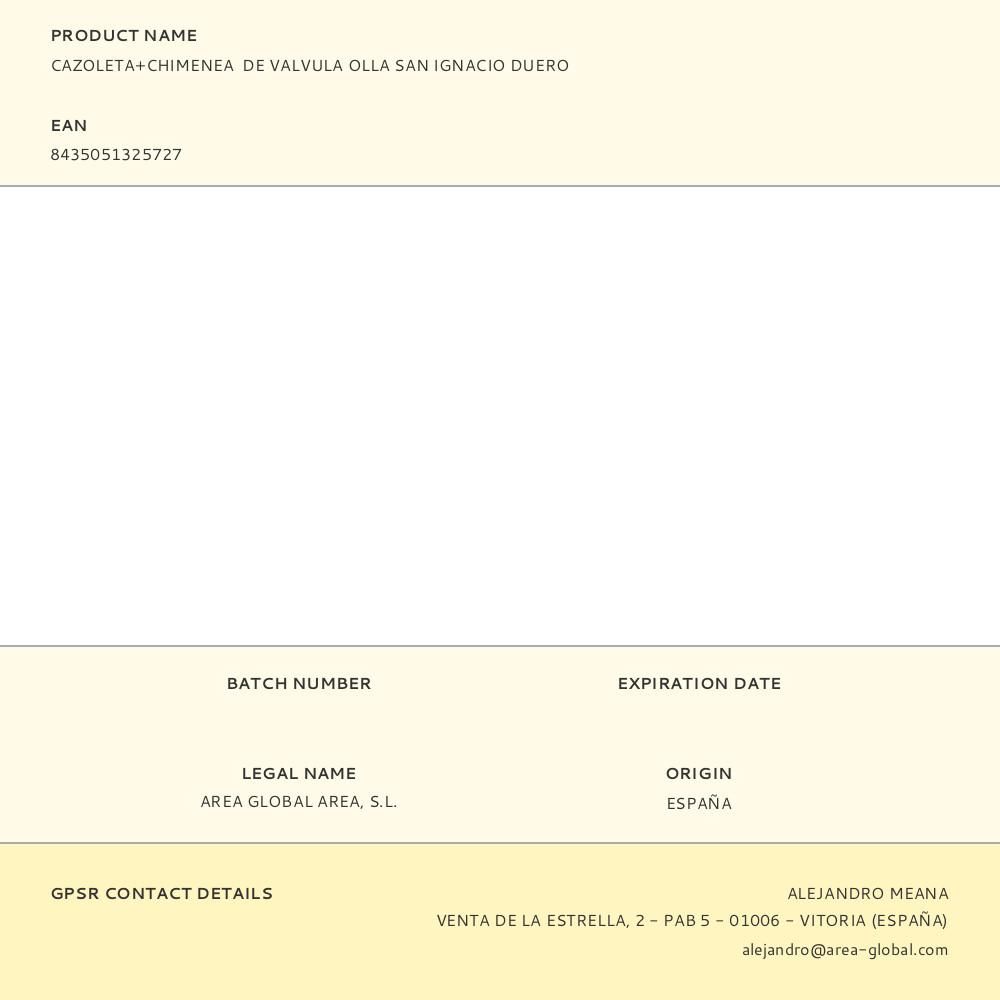 CAZOLETA+CHIMENEA DE VALVULA OLLA SAN IGNACIO DUERO gallery 0