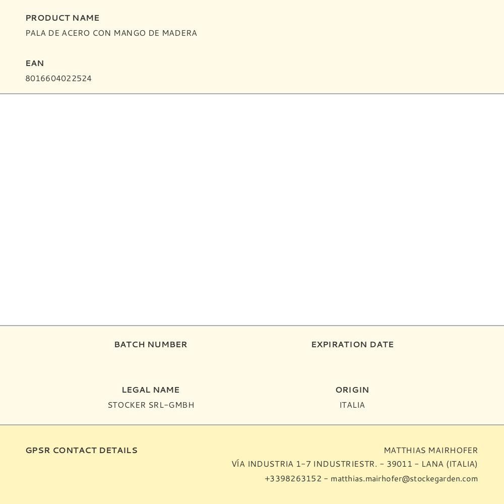 PALA DE ACERO CON MANGO DE MADERA gallery 0