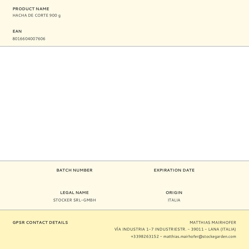 HACHA DE CORTE 900 g gallery 0