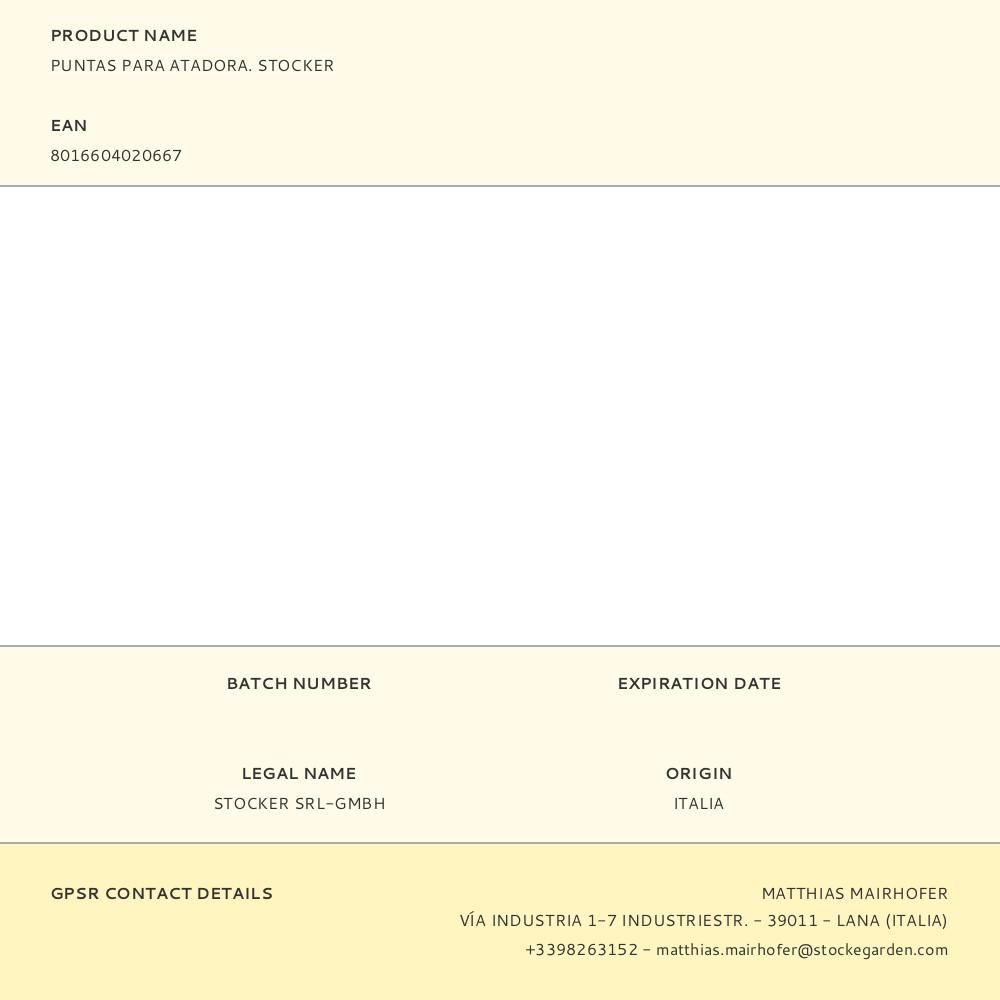 PUNTAS PARA ATADORA. STOCKER gallery 1