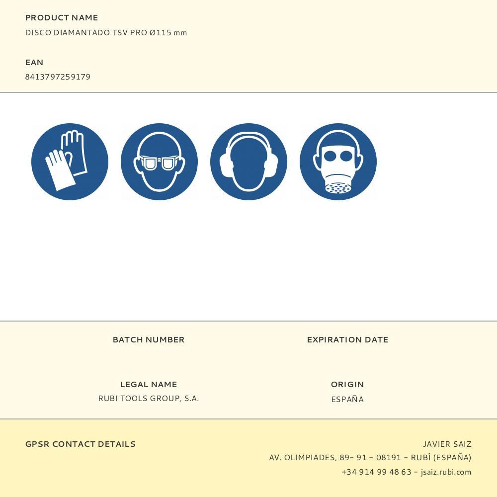 DISCO DIAMANTADO TSV PRO Ø115 x 2 x 22,2 mm gallery 0