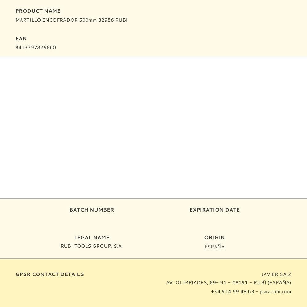 MARTILLO ENCOFRADOR 500 mm gallery 1