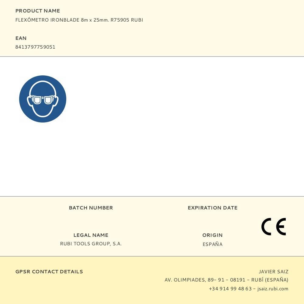 FLEXÓMETRO IRONBLADE 8 m x 25 mm gallery 0