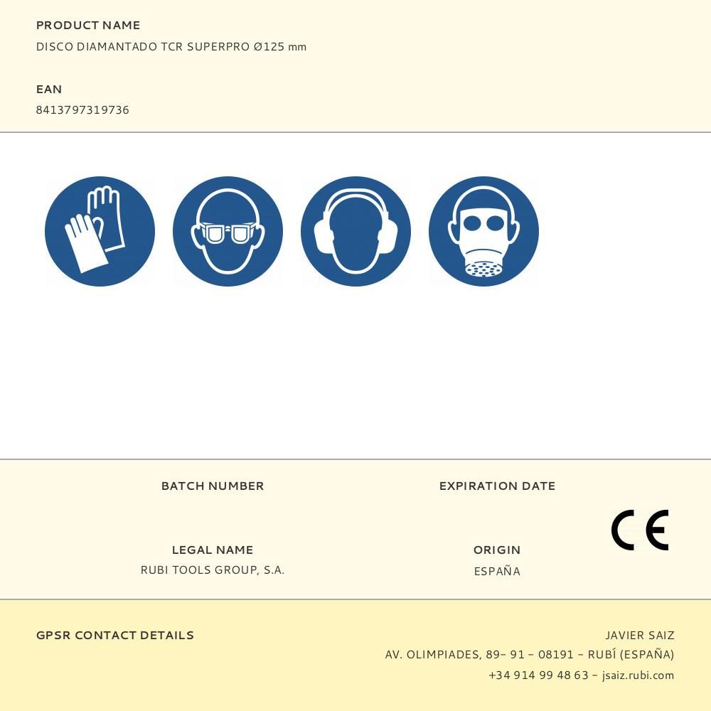 DISCO DIAMANTADO TCR SUPERPRO Ø125 x 1,4 x 22,2 mm gallery 0