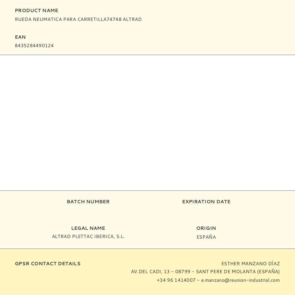 RUEDA NEUMATICA PARA CARRETILLA74748 ALTRAD gallery 1