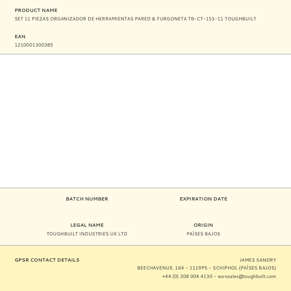 ORGANIZADOR DE HERRAMIENTAS PARED & FURGONETA, SET 11 PIEZAS gallery 1