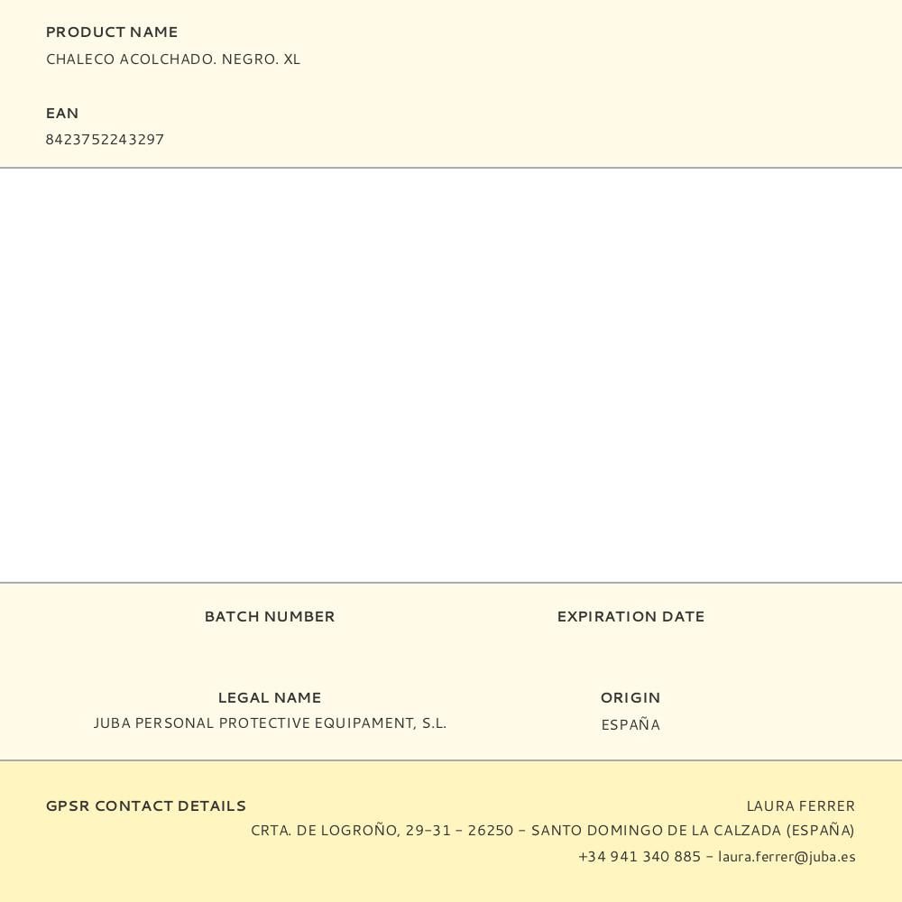 CHALECO ACOLCHADO. NEGRO. XL gallery 0