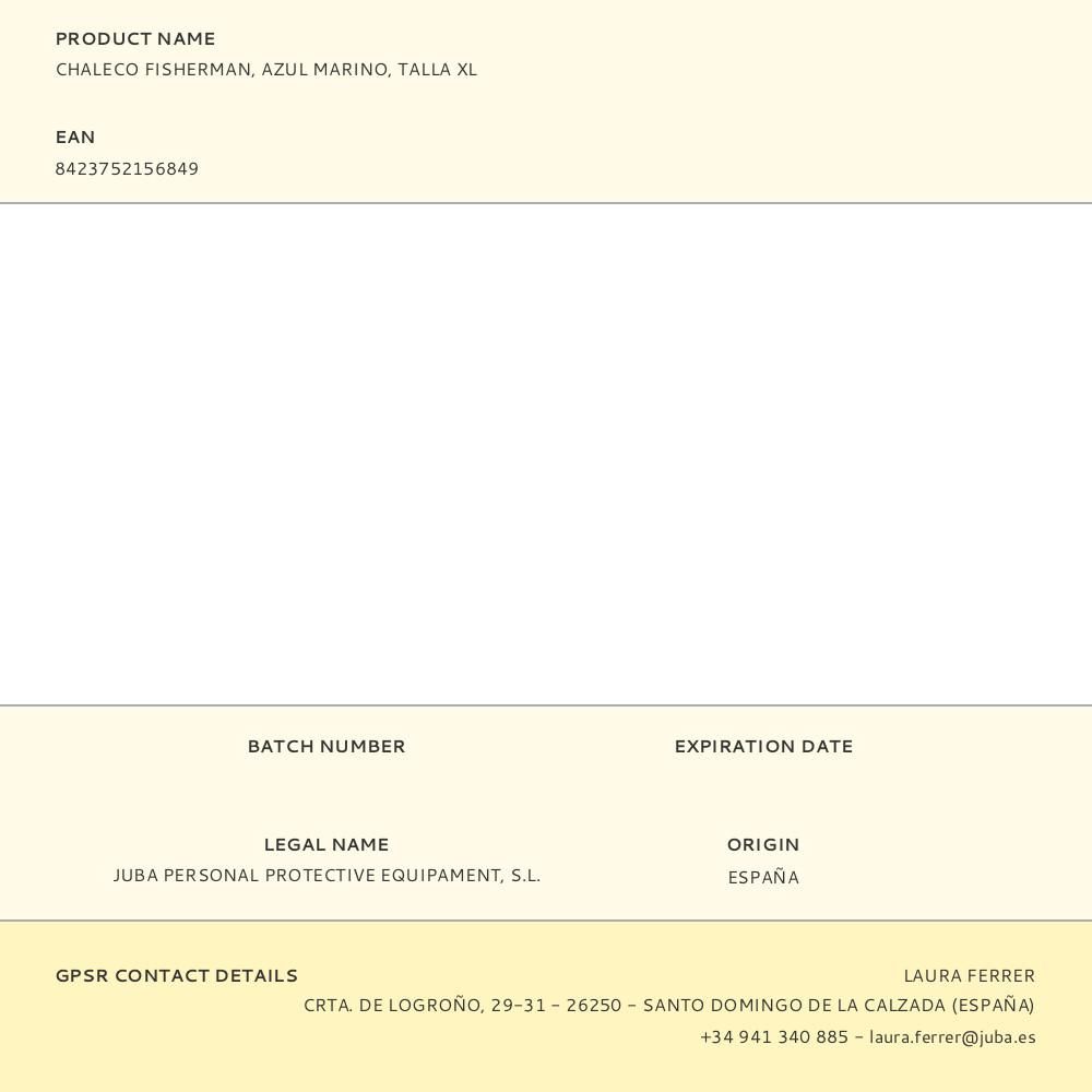 CHALECO FISHERMAN, AZUL MARINO, TALLA XL gallery 0