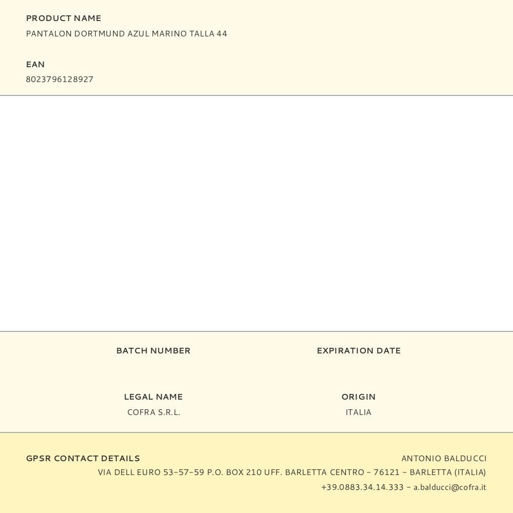 PANTALON DORTMUND AZUL MARINO TALLA 44 gallery 2