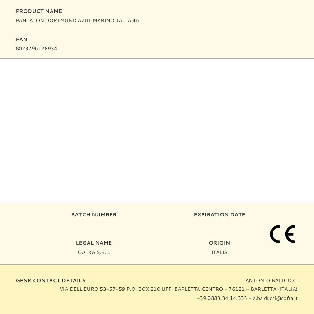 PANTALON DORTMUND AZUL MARINO TALLA 46 gallery 2