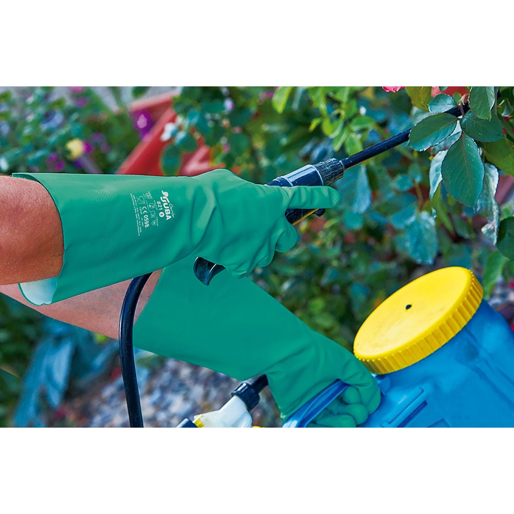 GUANTE NITRILO, FLOCADO INTERIOR, FITOSANITARIOS, VERDE, T-10 gallery 1