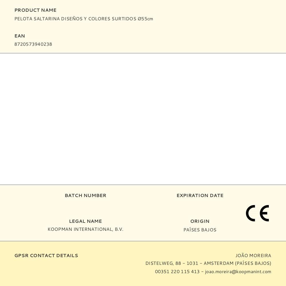 PELOTA SALTARINA DISEÑOS Y COLORES SURTIDOS Ø55cm gallery 1