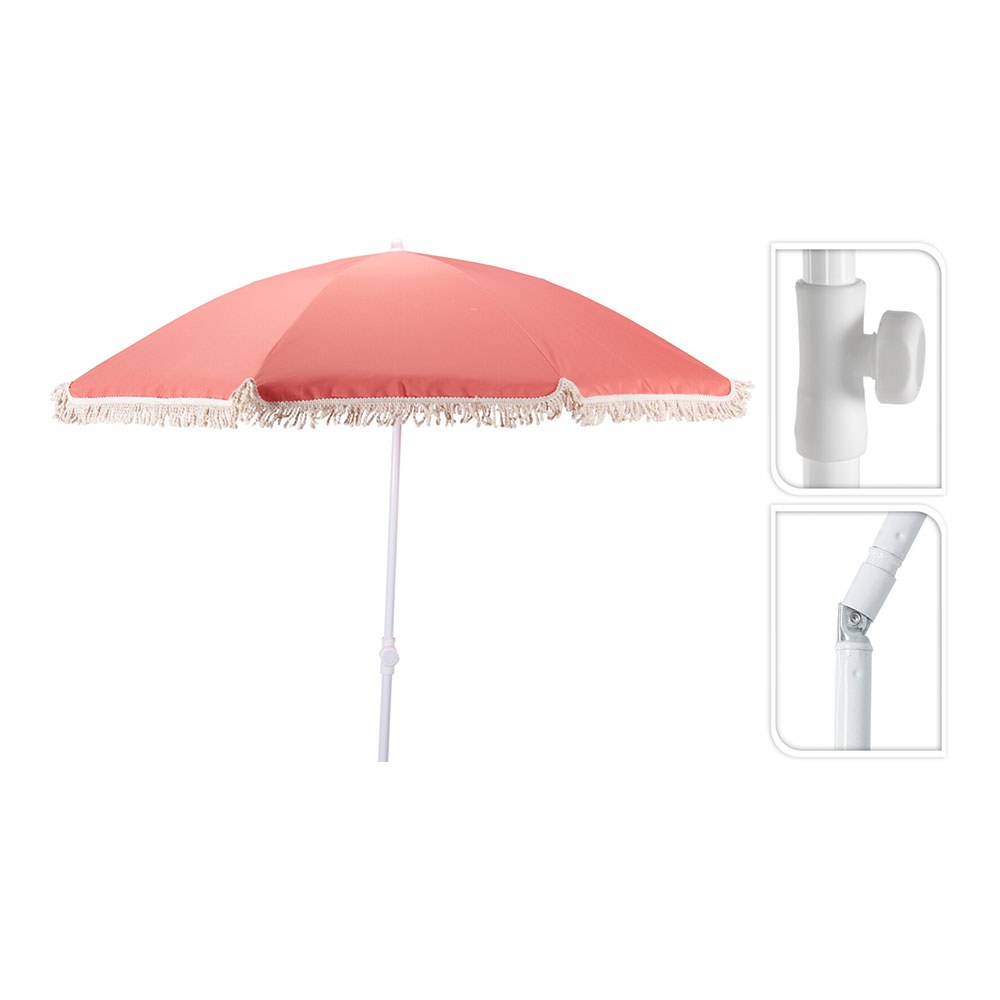 SOMBRILLA DE PLAYA CORAL CON BORLAS, Ø160 x 200 cm