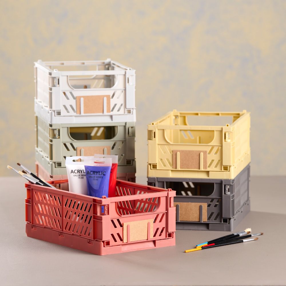 CAJA ALMACENAJE PLEGABLE GRIS 25 x 16,5 x 10 cm SET 2 PIEZAS gallery 3