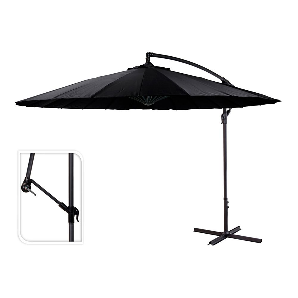 PARASOL EXCÉNTRICO Ø300 cm ALTURA MAXIMA 3 m COLOR: NEGRO