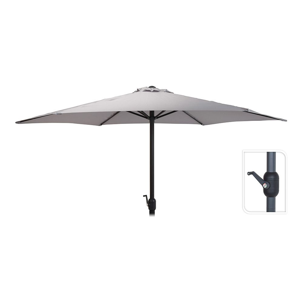 PARASOL Ø300 cm ALTURA MAXIMA 248 cm COLOR: GRIS CLARO