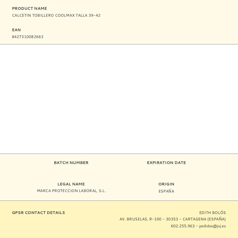 CALCETIN TOBILLERO COOLMAX TALLA 39-42 gallery 0