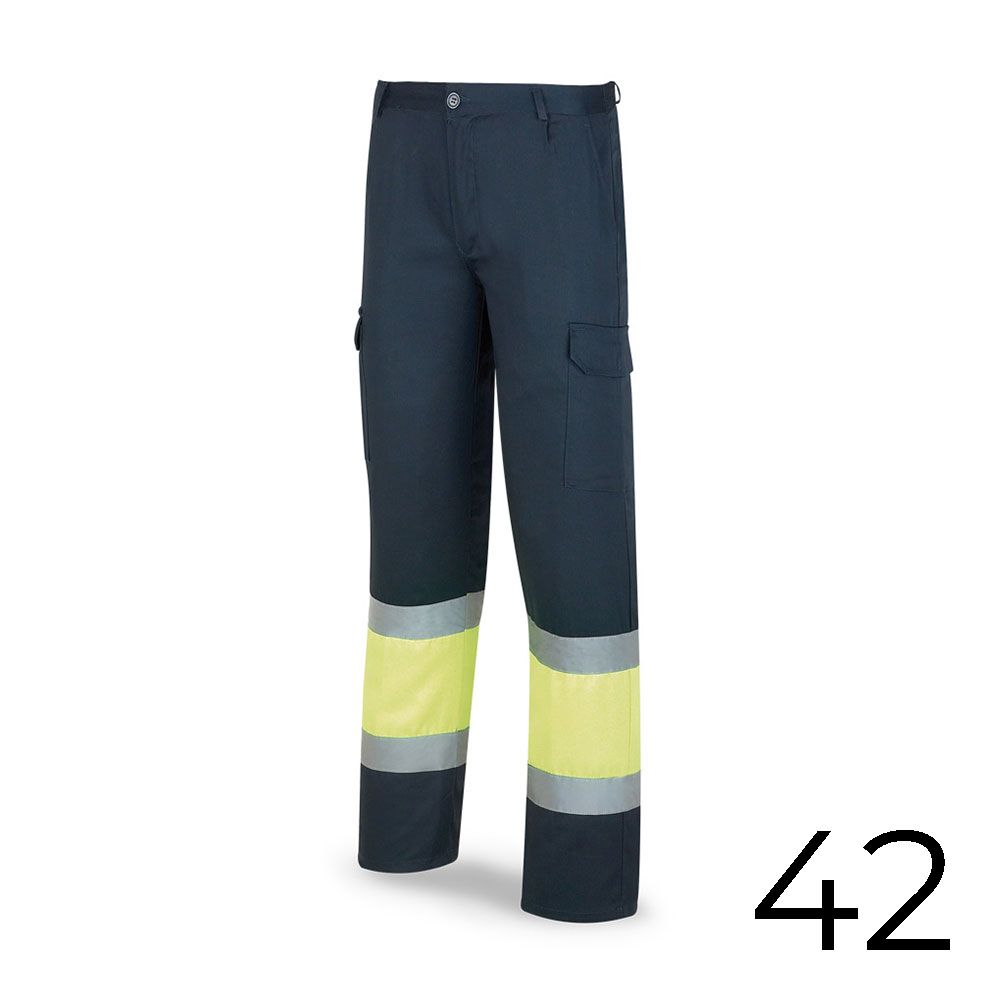 PANTALON POLIESTER/ALGODÓN BICOLOR ALTA VISIBILIDAD AZUL/AMARILLO TALLA 42 388PFXYFA/42