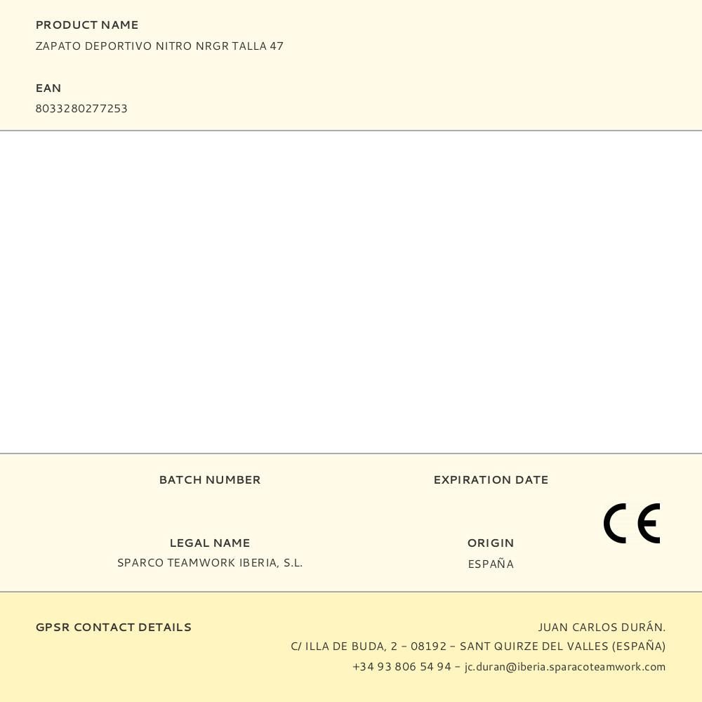 ZAPATO DEPORTIVO NITRO NRGR TALLA 47 gallery 0