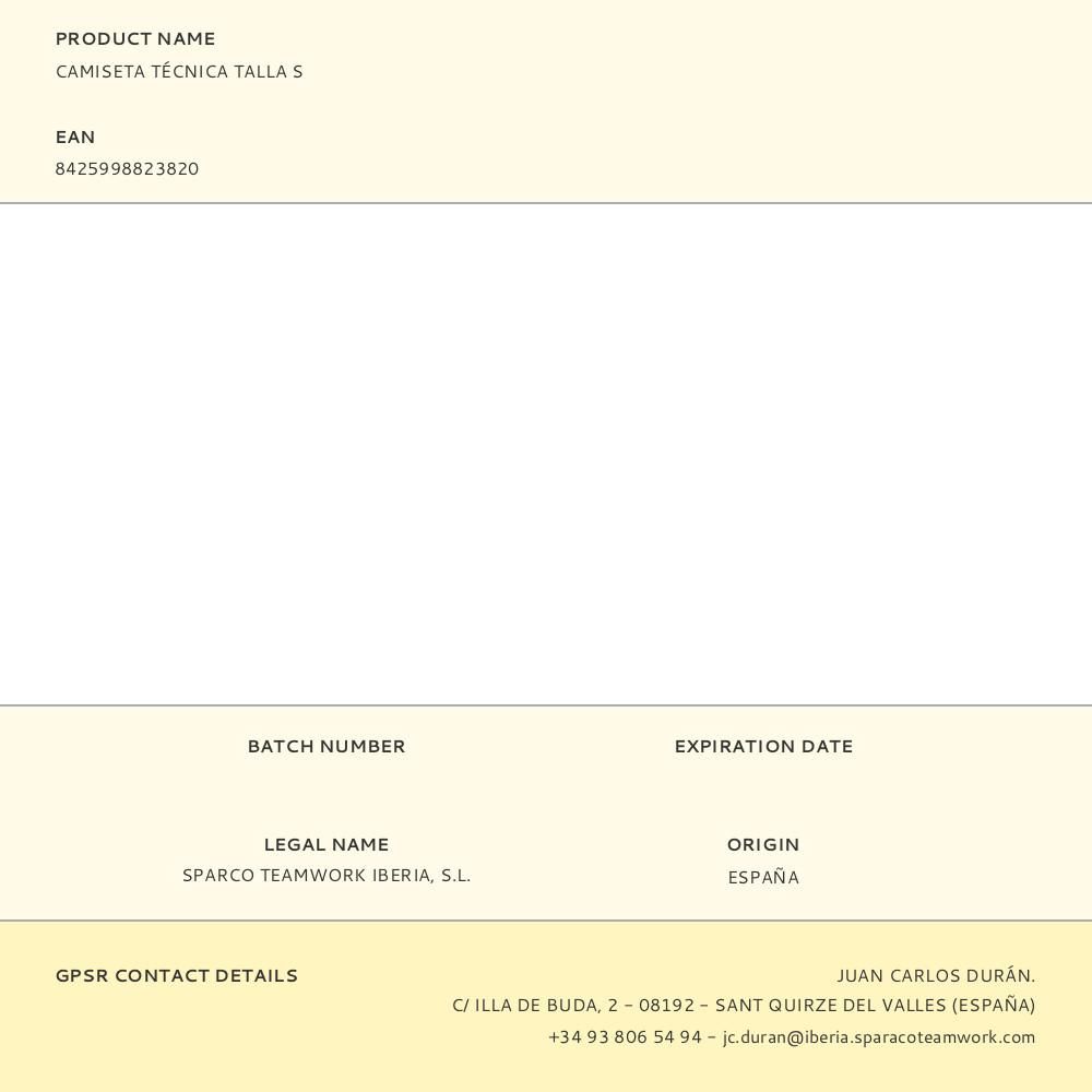 CAMISETA TÉCNICA TALLA S gallery 6