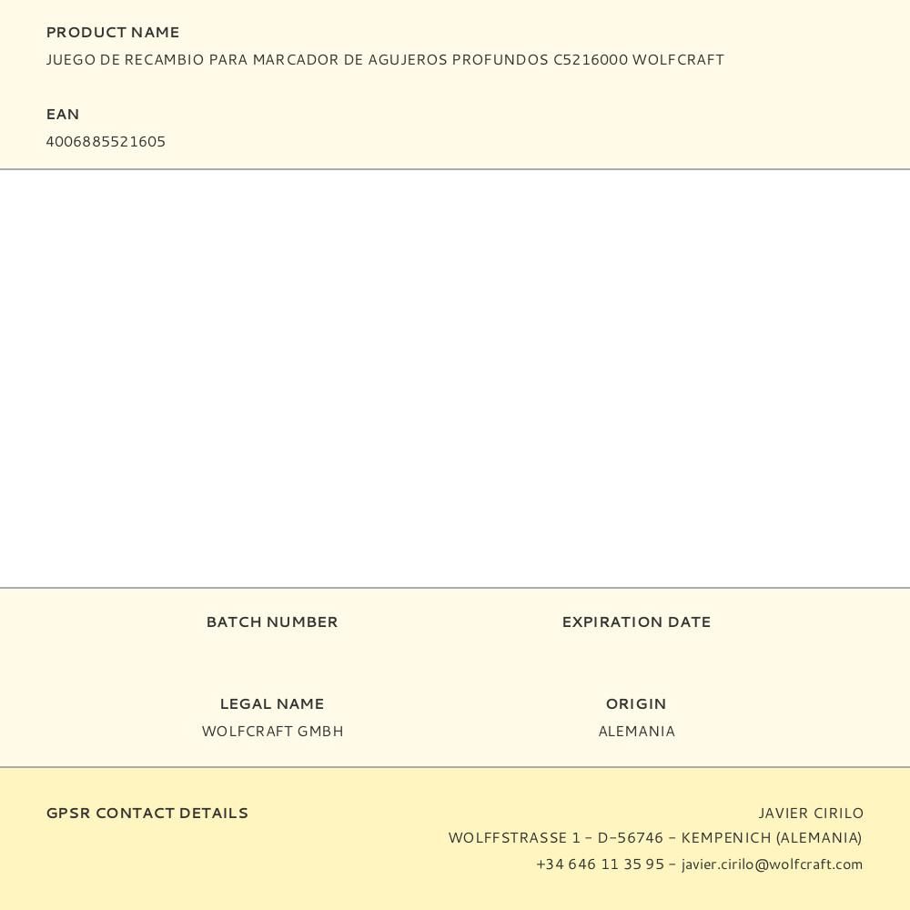 JUEGO DE RECAMBIO PARA MARCADOR DE AGUJEROS PROFUNDOS gallery 0