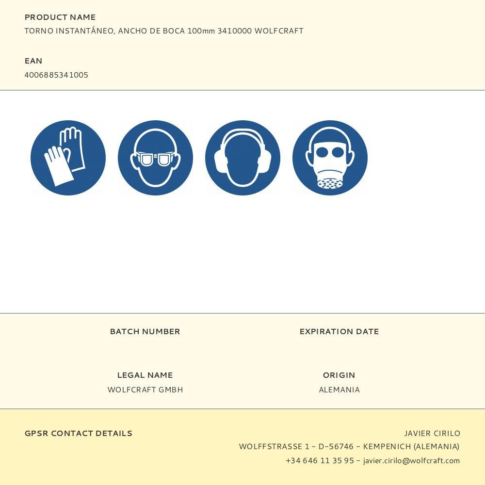 TORNO INSTANTÁNEO, ANCHO DE BOCA 100 mm gallery 2