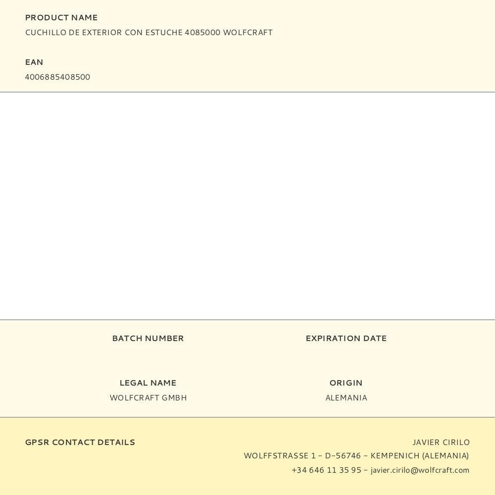 CUCHILLO DE EXTERIOR CON ESTUCHE 4085000 WOLFCRAFT gallery 4