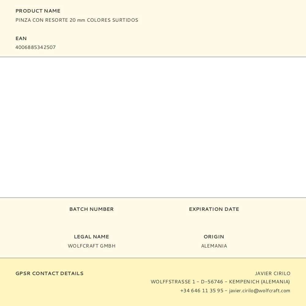 PINZA MINI DE RESORTE MICROFIX COLORES SURTIDOS, 20 mm gallery 1