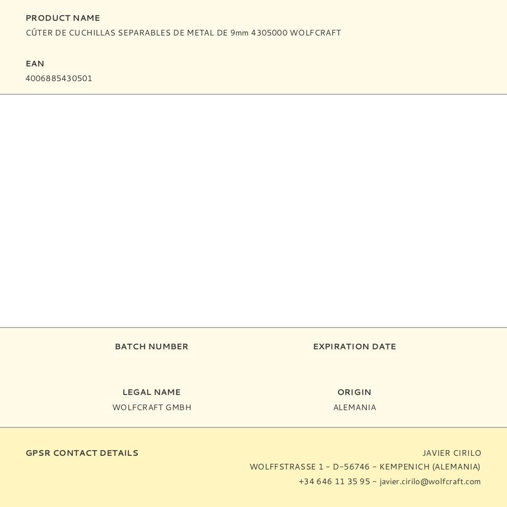 CÚTER DE CUCHILLAS SEPARABLES DE METAL DE 9 mm gallery 1