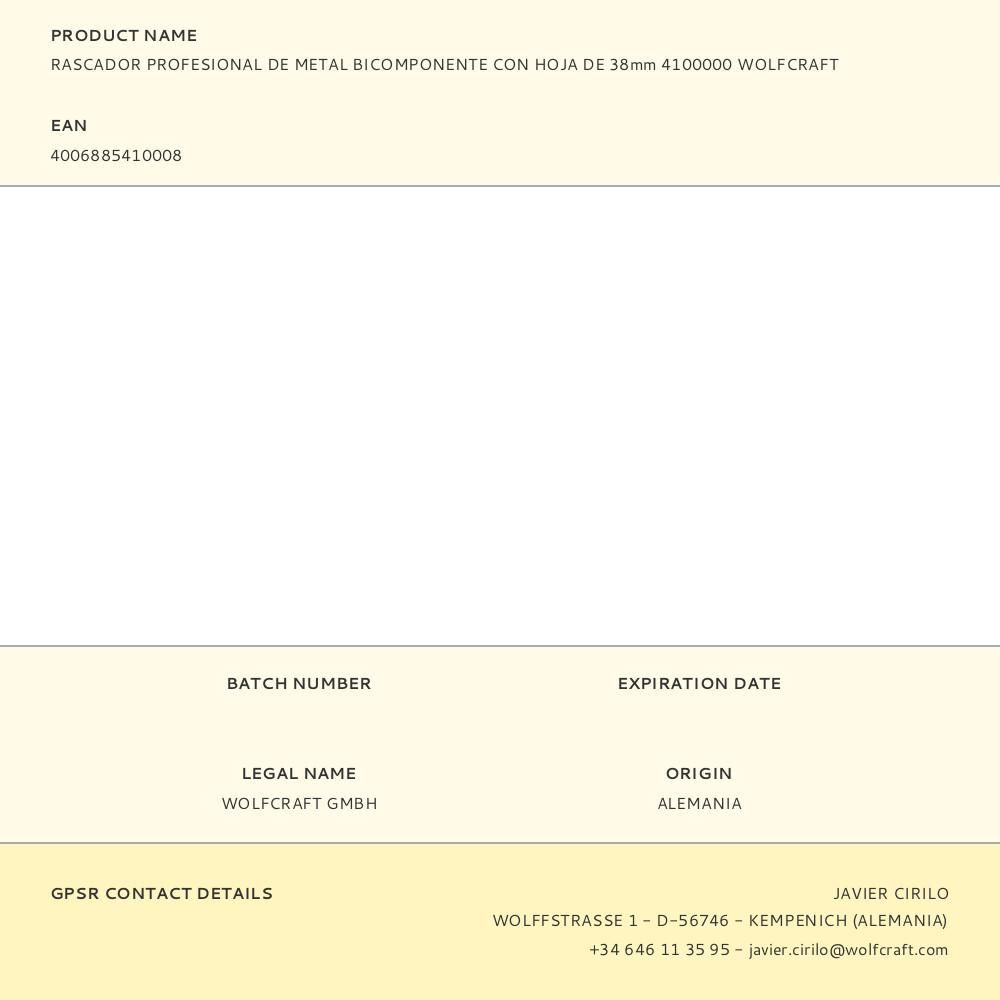 RASCADOR PROFESIONAL DE METAL BICOMPONENTE CON HOJA DE 38 mm gallery 1