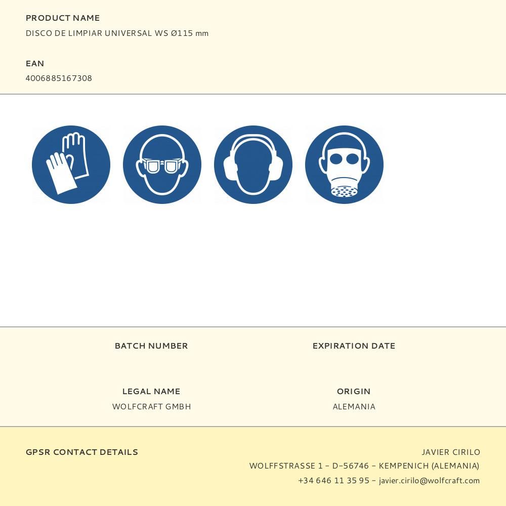 DISCO DE LIMPIAR UNIVERSAL WS Ø115 mm gallery 1