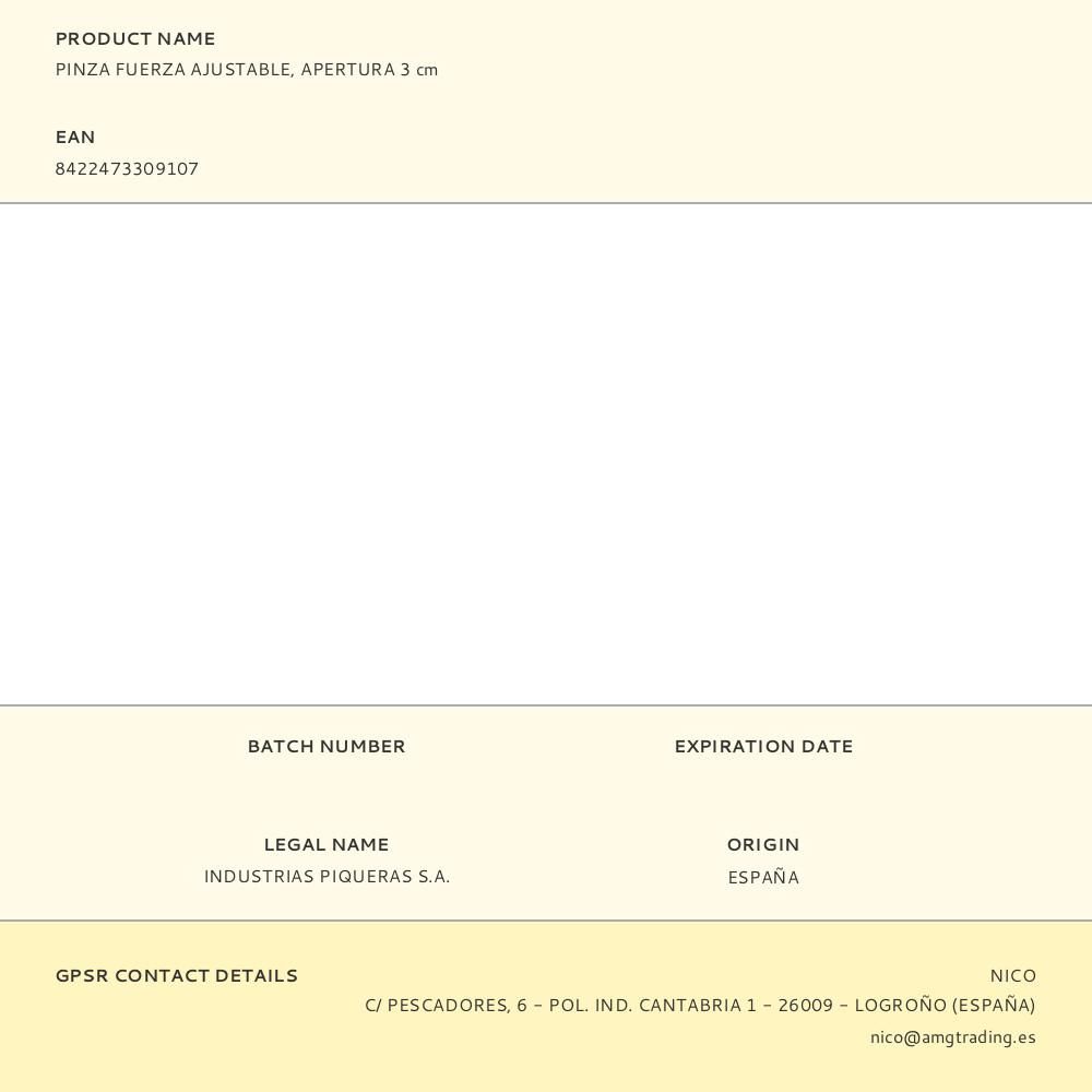 PINZA DE FUERZA AJUSTABLE, APERTURA 3 cm gallery 3