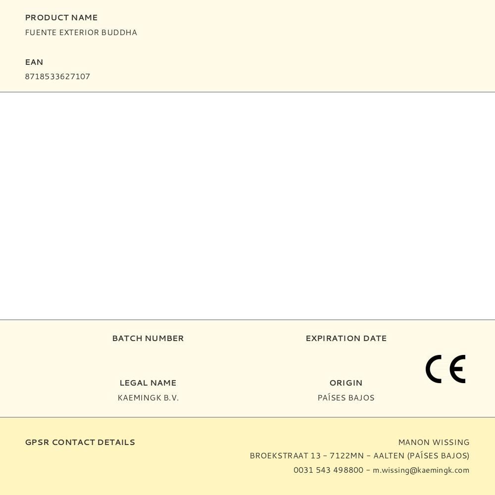 FUENTE DE CERÁMICA PARA EXTERIOR, MODELO BUDA, CON LED LUZ CÁLIDA - 28 x 29,5 x 45 cm gallery 0