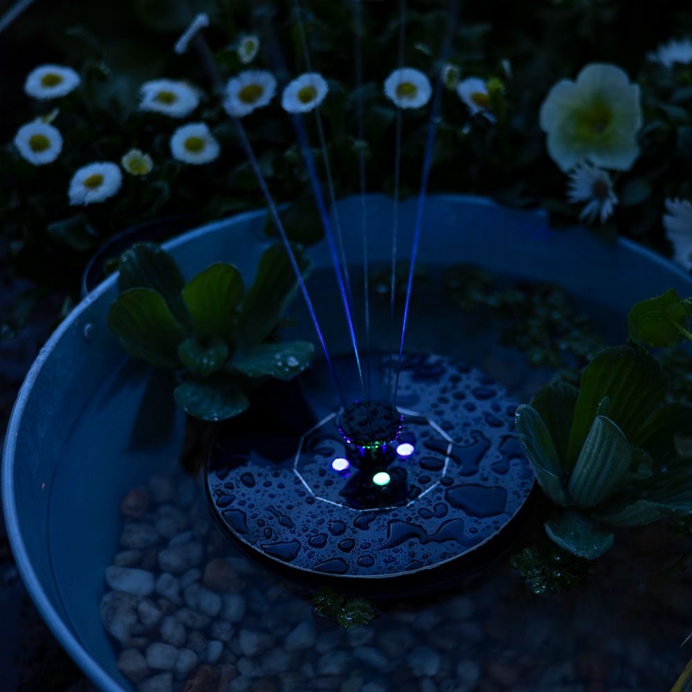 FUENTE SOLAR DE JARDÍN, DE PLÁSTICO, LUZ RGB, 4 LEDS - Ø16 x 3,5 cm gallery 2