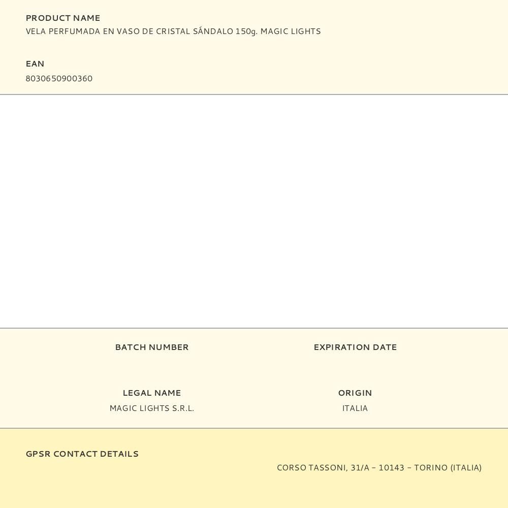 VELA PERFUMADA EN VASO DE CRISTAL SÁNDALO 150g. MAGIC LIGHTS gallery 0
