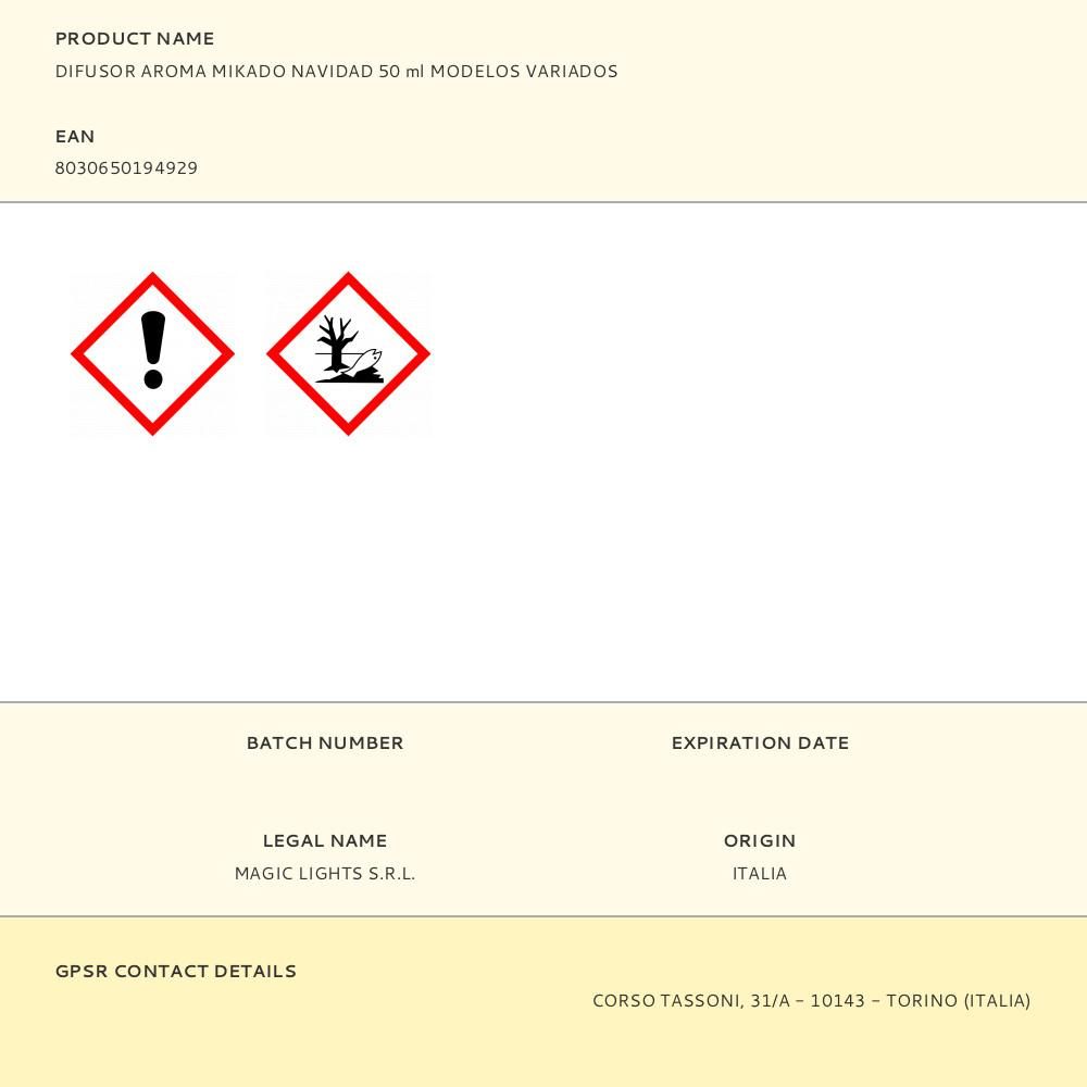 DIFUSOR AROMA MIKADO NAVIDAD 50 ml MODELOS VARIADOS gallery 0