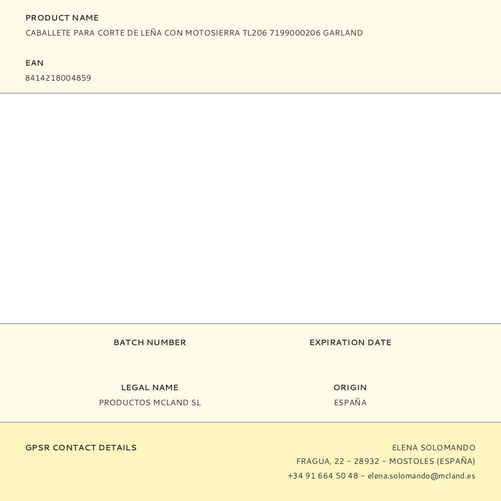 CABALLETE PARA CORTE DE LEÑA CON MOTOSIERRA TL206 gallery 0