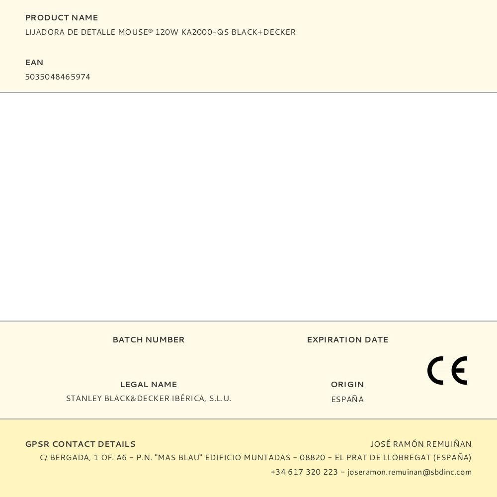 LIJADORA DE DETALLE MOUSE® 120W KA2000-QS BLACK+DECKER gallery 6