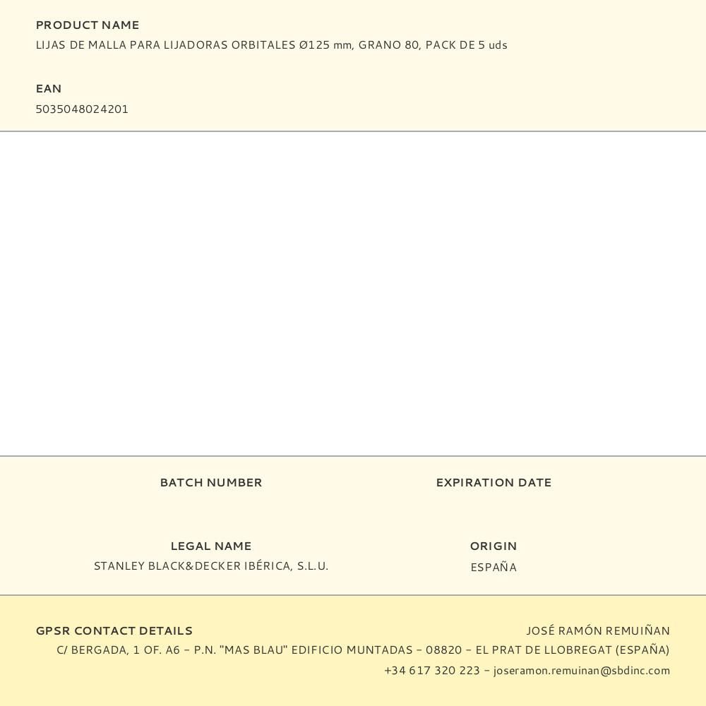 LIJAS DE MALLA PARA LIJADORAS ORBITALES Ø125 mm, GRANO 80, PACK DE 5 uds gallery 2