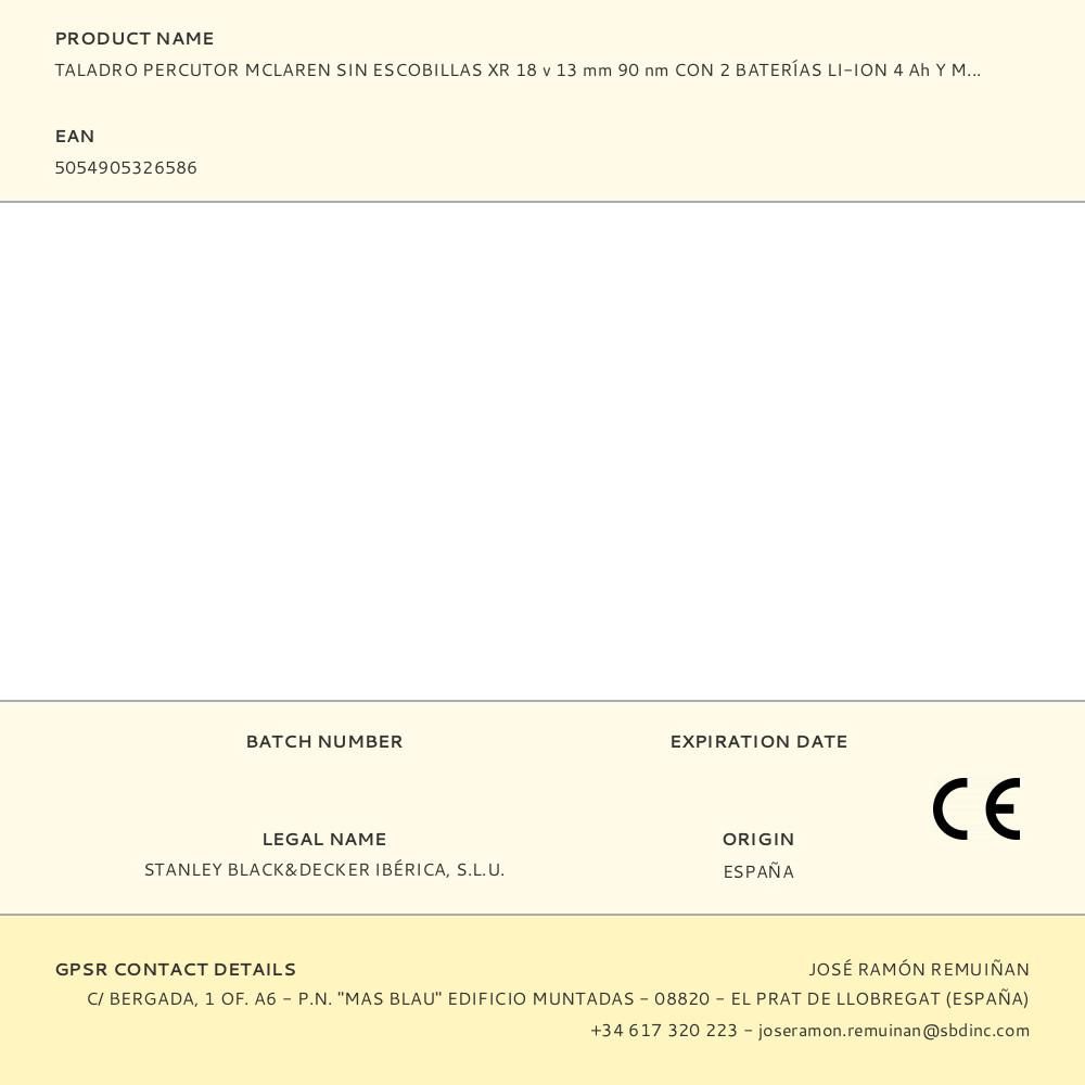 KIT TALADRO PERCUTOR MCLAREN XR BRUSHLESS 18 V CON 2 BATERÍAS LI-ION 4 Ah Y MALETÍN TSTAK gallery 7