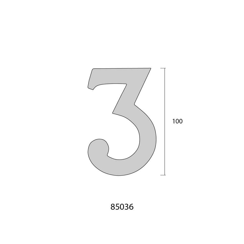 NÚMERO 4 LATÓN PULIDO 10cm FIJACIÓN INVISIBLE gallery 1