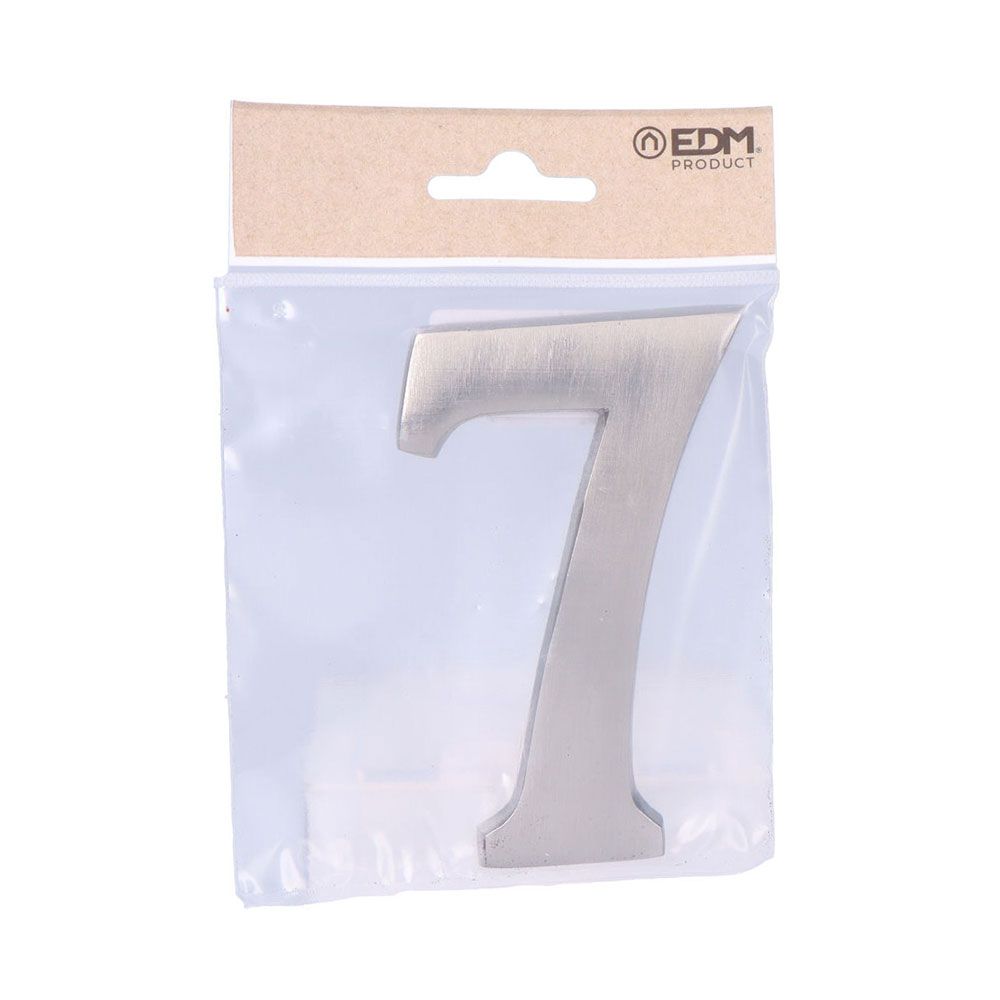 NÚMERO 7 NIQUEL MATE 10cm FIJACIÓN INVISIBLE gallery 0