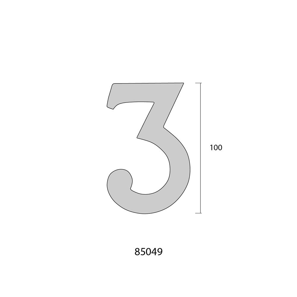 NÚMERO 7 NIQUEL MATE 10cm FIJACIÓN INVISIBLE gallery 1