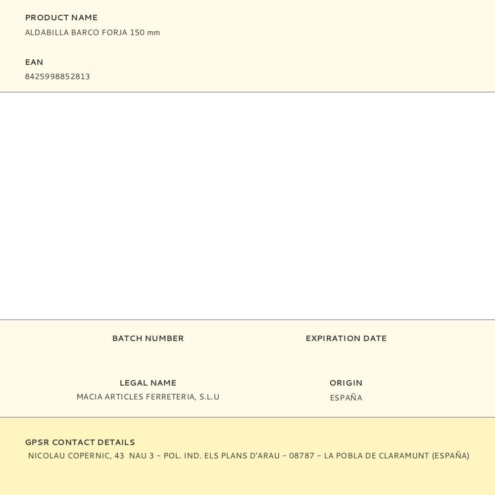 ALDABILLA BARCO FORJA 150 mm gallery 0