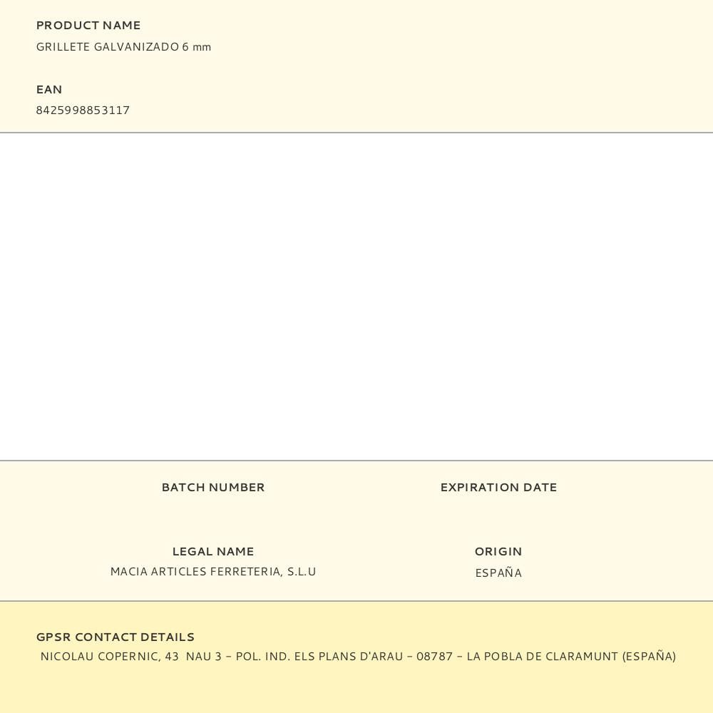 GRILLETE GALVANIZADO 6 mm gallery 1